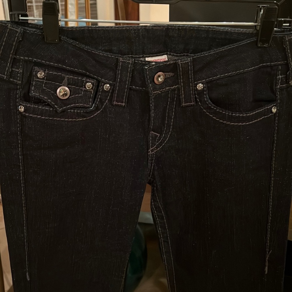 Low rise jeweled True Religion jeans